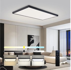 Brilagi-LED Ściemnialna oprawa łazienkowa FRAME SMART LED/96W/230V IP44 czarny+pilot