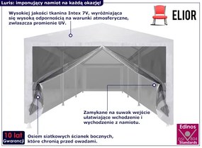 Biały namiot ogrodowy z siatkowymi ściankami - Luris