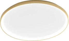 Krizia - ściemnialna lampa sufitowa LED 80W - 5800lm, ciepłe światło 3000K, dyfuzor opalowy, szczotkowane złoto aluminium, średnica 70 cm, IP20, nowoczesny design