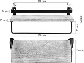 STILISTA Zestaw 2 półek ściennych Volato Duo, 40 cm, biały