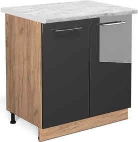 Szafki kuchenne antracyt wysoki połysk 80x60x82 fame-line