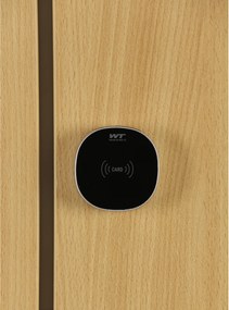 Szafka skrytkowa S1, 2 schowki, 1850 x 300 x 500 mm, zamek RFID, drzwi laminowane, dąb naturalny