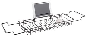 Czarna metalowa regulowana półka na wannę PT LIVING Tub, 61-86 cm