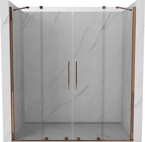 Mexen Velar Duo drzwi prysznicowe rozsuwane 170 cm, transparent, różowe złoto - 871-170-000-02-60