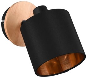 Czarno-naturalna lampa punktowa ø 12 cm Tommy – Reality