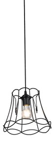 Retro Lampa wisząca czarna 25 cm - Granny Frame Retro Oswietlenie wewnetrzne