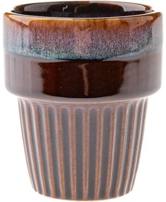 Zestaw 4 kubków ceramicznych Rustik 100 ml, ciemnobrązowy