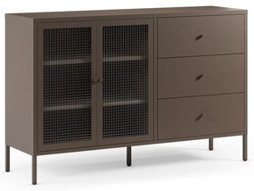 Szara metalowa witryna 140x90x40 cm Layna – Marckeric