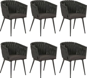 Krzesło do jadalni MCW-N38 (zestaw 6 sztuk),  antracyt Poduszka ciemnoszara