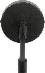 Lampa ścienna czarna z czarnym kloszem i regulowanym ramieniem - Ladas Deluxe