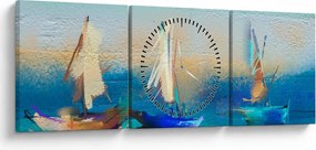 Obraz - Malarstwo krajobrazowe, malarstwo (z zegarem) (90x30 cm)