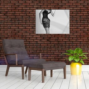Obraz - Kobieta w krótkiej sukience (70x50 cm)