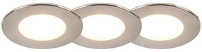 Zewnetrzna Zestaw 3 okrągłych reflektorów wpuszczanych stalowych z LED IP65 - Simply Nowoczesny Oswietlenie zewnetrzne