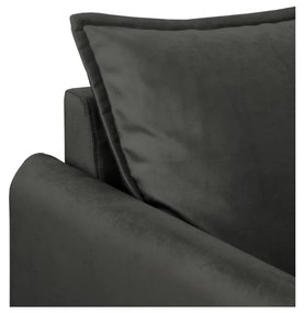 Ciemnoszara aksamitna sofa 138 cm Juli – Ropez