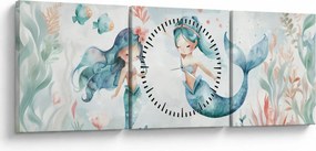 Obraz - Syreny (z zegarem) (90x30 cm)