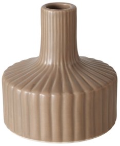 Prążkowany wazon w kolorze nude LIBELLY, 11 cm