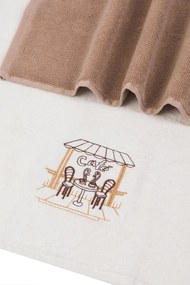 Ręczniki kuchenne CAFE, 2 szt Kremowy / Mustard Zestaw (2szt., 40x60 cm)