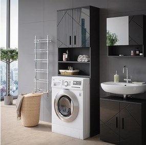 Szafka pod pralkę antracyt wysoki połysk 64x26x190.5 irma