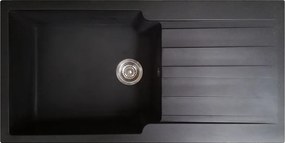 Sierra Zlewozmywak z 1 dużym zlewem i ociekaczem z czarnej żywicy