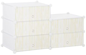 HOMCOM Modułowy System Regałów na 12 par butów, 49 cm x 36,5 cm x 108 cm, Biały