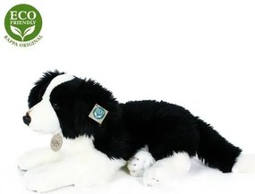 Rappa Pluszowy pies Border Kolie leżący czarno-biały, 45 cm