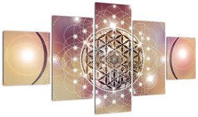 Obraz - Mandala z elementami (125x70 cm)