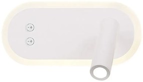 Minimalistyczny biały kinkiet z ruchomym źródłem światła - V080-Molva