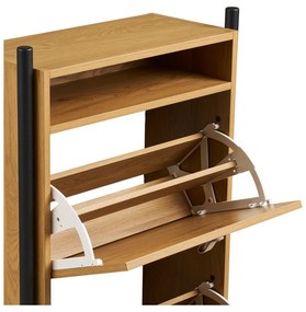 Uchylna szafka na buty w dekorze dębu w naturalnym kolorze 62x118x26 cm Barco – House Nordic