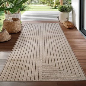 Dywan uniwersalny Nova 3D Geometria beżowy 80 cm x 250 cm