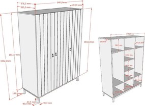 Beżowa szafa dziecięca 149x196x58 cm Sezane – Vipack