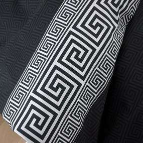 Czarna pościel dwuosobowa 230x220 cm Artemis Greek Key – Catherine Lansfield