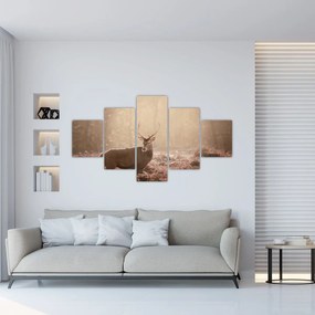 Obraz - Jeleń w lesie (125x70 cm)