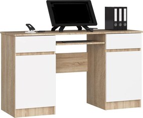 Nowoczesne biurko z szafkami dąb sonoma + biały S2-B40