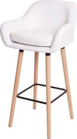 Stołek barowy Vaasa T381, imitacja skóry, biały
