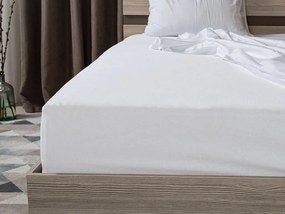 PrzytulneMieszkanie.pl Prześcieradło jersey z lycrą białe 90 x 200 cm