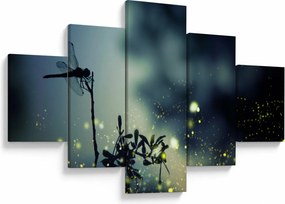 Obraz - Ważka w błyszczącej nocy (125x70 cm)