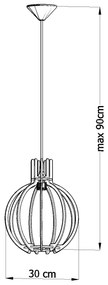 Okrągła drewniana lampa wisząca - 4X EX517 L7-P46