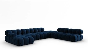 Niebieska aksamitna sofa 379 cm Bellis – Micadoni Home