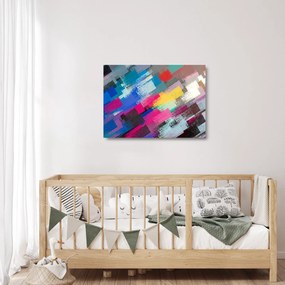 Obraz na szkle - Kolorowe pociągnięcia pędzlem (70x50 cm)