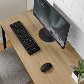 Duże biurko narożne w stylu loft Malabu 073, dąb sonoma
