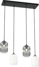 Nowoczesna lampa wisząca opal + grafit 2X D164 Z4-R81