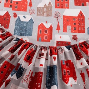 PrzytulneMieszkanie.pl Prześcieradło z mikrofibry WINTER COTTAGE szare 180x200 cm
