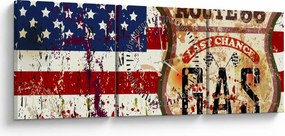 Obraz - Vintage flaga (z zegarem) (90x30 cm)