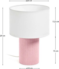 Biało-jasnoróżowa lampka dziecięca Bianella – Kave Home