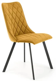 Krzesło tapicerowane K450 VELVET musztardowe HALMAR