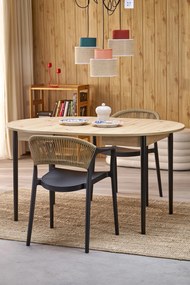 Okrągły stół z funkcją rozkładania Pivot Halmar dąb artisan/czarny