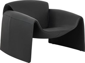 Designerski fotel wypoczynkowy z czarnej ekoskóry Flessi