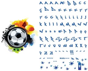 Naklejka ścienna z imieniem Ambiance Football Graffitti