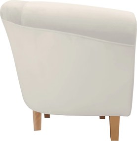 Fotel Milo tkanina Welur wygodny fotel tapicerowany do salonu i sypialni : Kolor nogi - Drewno, Kolor tkaniny - VELVET - MG50, Wysokość nogi - 15 cm