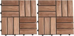 Płytki drewniane teak 30x30 cm na balkon i taras, 22 sztuki